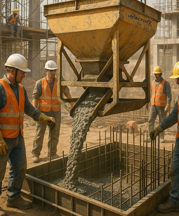 Hoistable concrete bucket